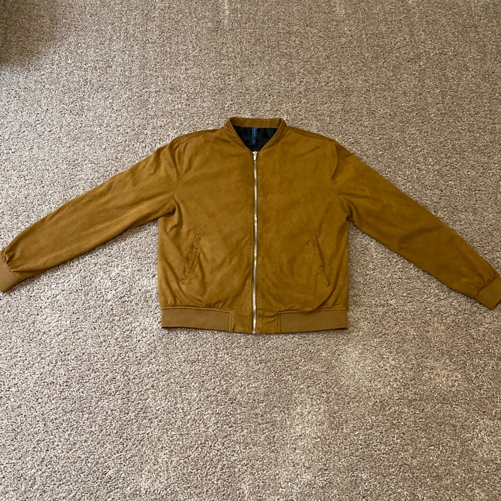 Zara Faux Suede Bomber Jacket - XL